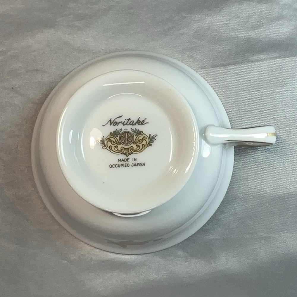 MINT Noritake Occupied Japan Tea Cup Saucer‎ Floral Gold Grandmillennial Tea Cup - Picture 2 of 12